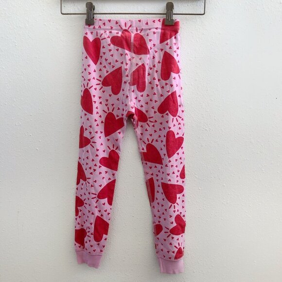 HANNA ANDERSSON Kids Long John Pajama Set In Organic Cotton Hearts Print Size 5 - Picture 10 of 16